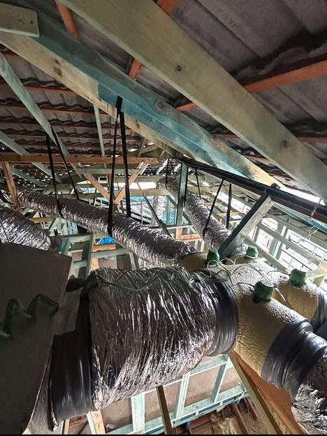 Ducting hung off the ceiling - Ducted install · Perth